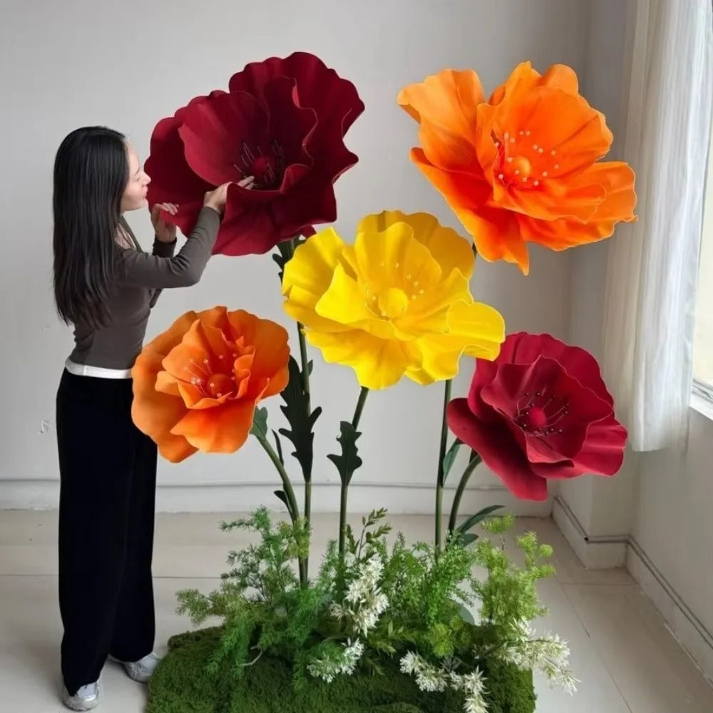 170cm Form Flowers Backdrop Decoration With Stand Giant Decoration Artificial Flowers Realistic Garden
