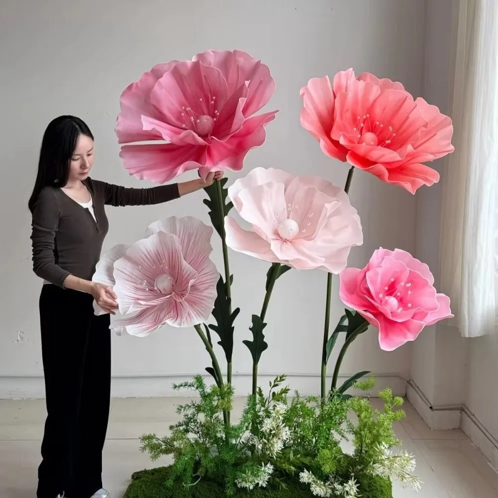 170cm Form Flowers Backdrop Decoration With Stand Giant Decoration Artificial Flowers Realistic Garden